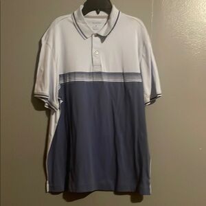 Van Heusen Navy and White Striped Polo Shirt